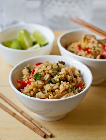 Рецепт жареного риса с овощами