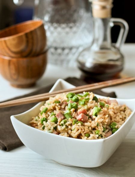 Рецепт жареного риса с ветчиной и горошком по-китайски