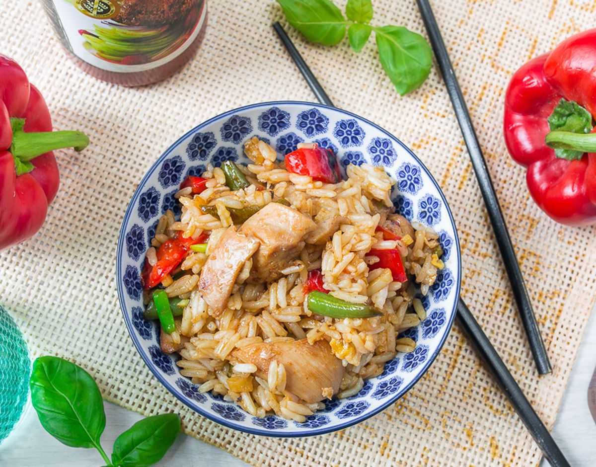 Рецепт китайского жареного риса с курицей