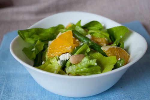 Рецепт салата с фасолью и апельсином и фетой