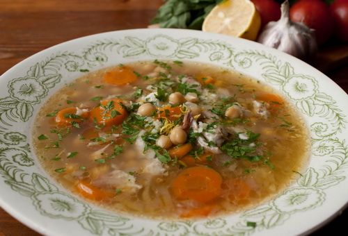 Рецепт куриного супа с нутом