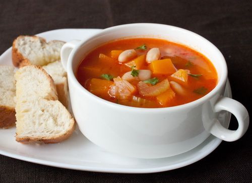 Рецепт овощного супа с тыквой и фасолью