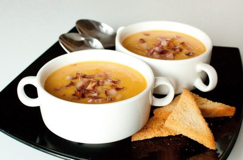 Рецепт горохового супа-пюре с беконом