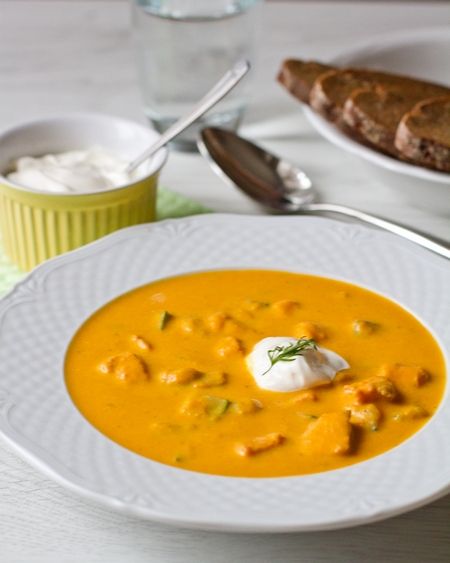 Рецепт морковного супа с лососем