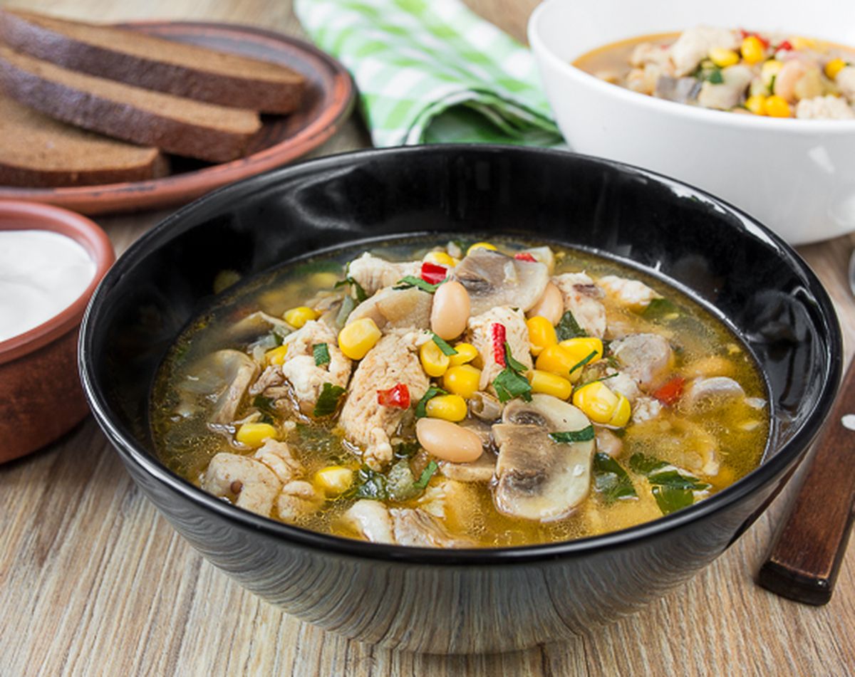 Рецепт чили-супа из курицы с грибами