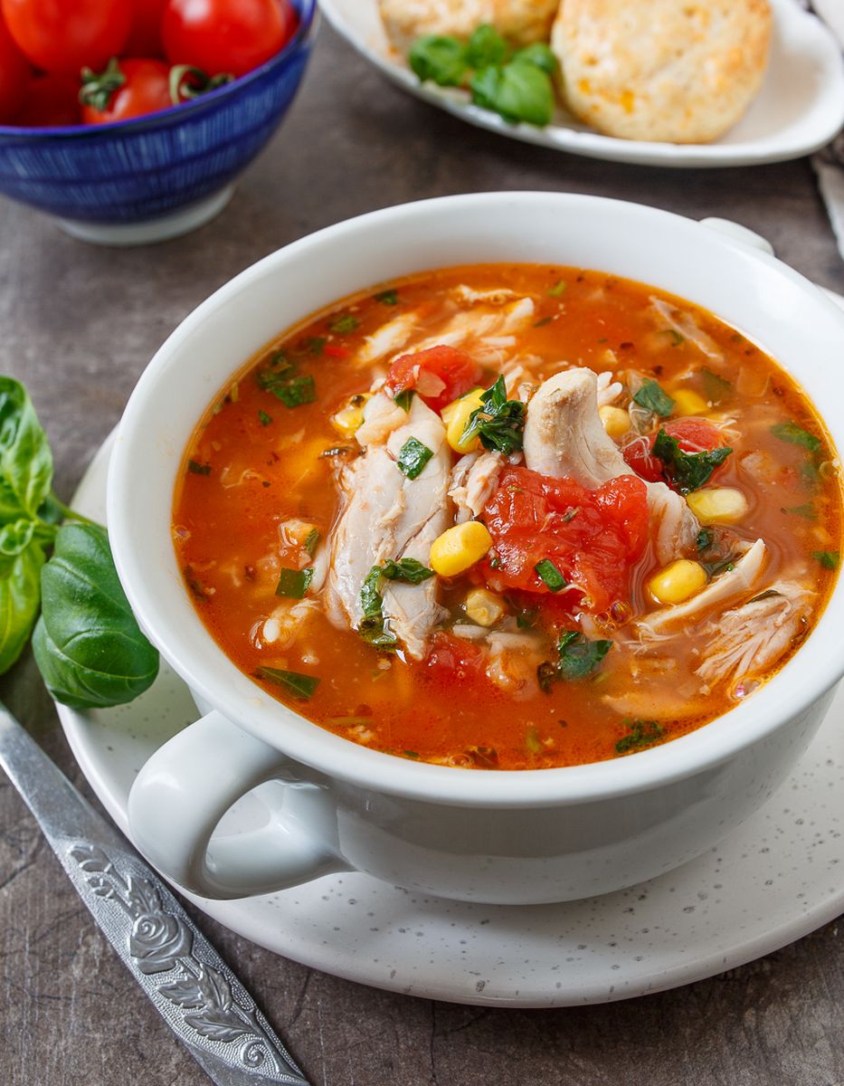 Рецепт томатного куриного супа с рисом