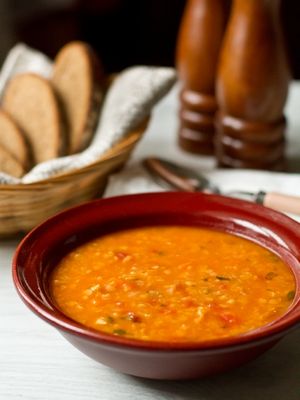 Суп из красной чечевицы с тыквой